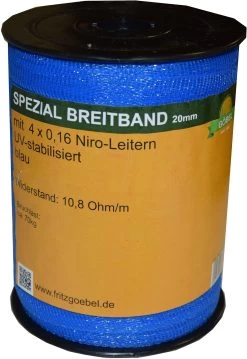 Spezial-Breitband 20mm 200m 4x0,16 Niro - Blau - Litze Band