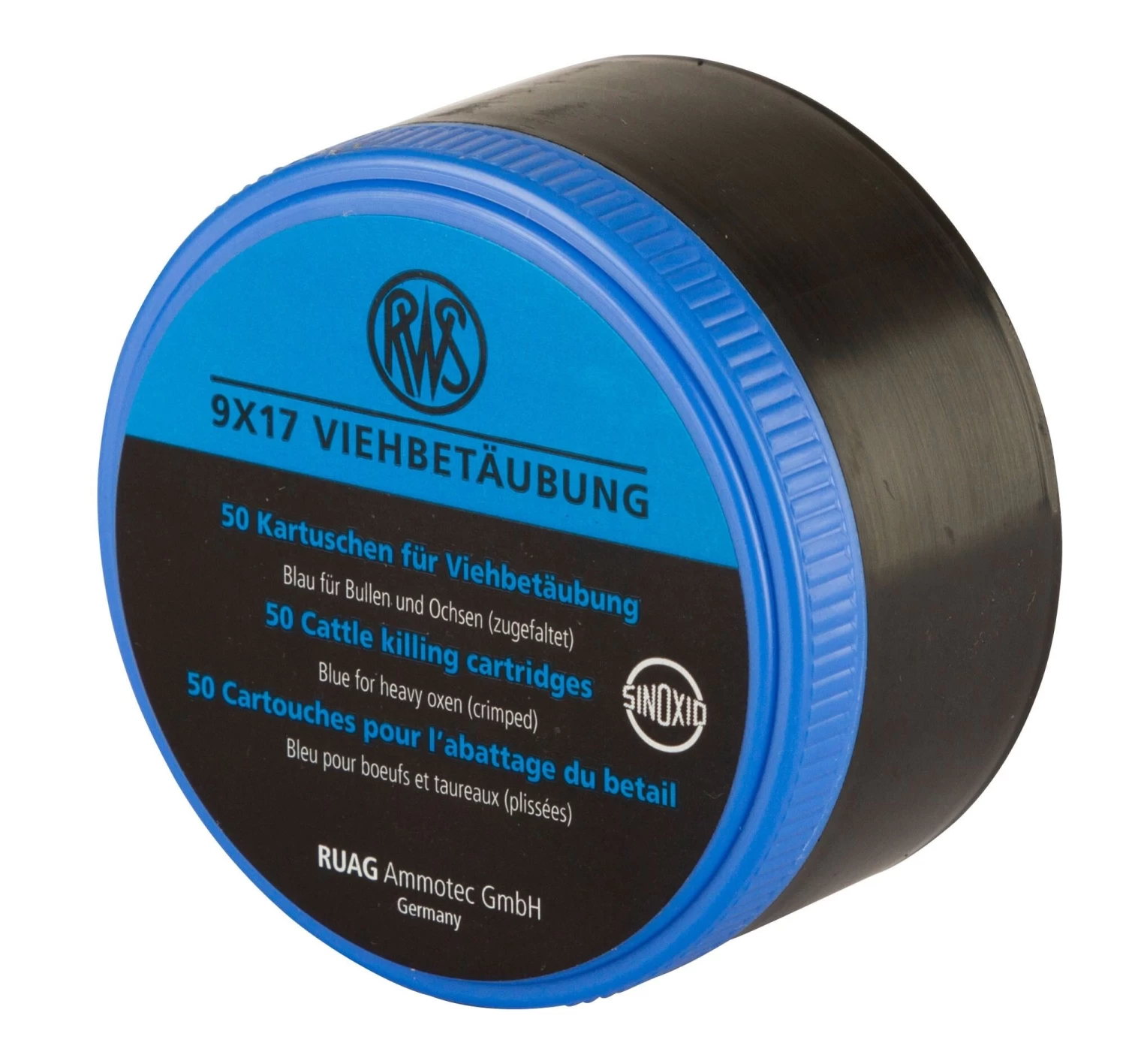 Patronen Kaliber 9 X 17 Blau - 50 Stück / Pack - Viehbetäubungspatronen - Kartuschen 4 Patronen Kaliber 9 X 17 Blau - 50 Stück / Pack - Viehbetäubungspatronen - Kartuschen – Bild 2