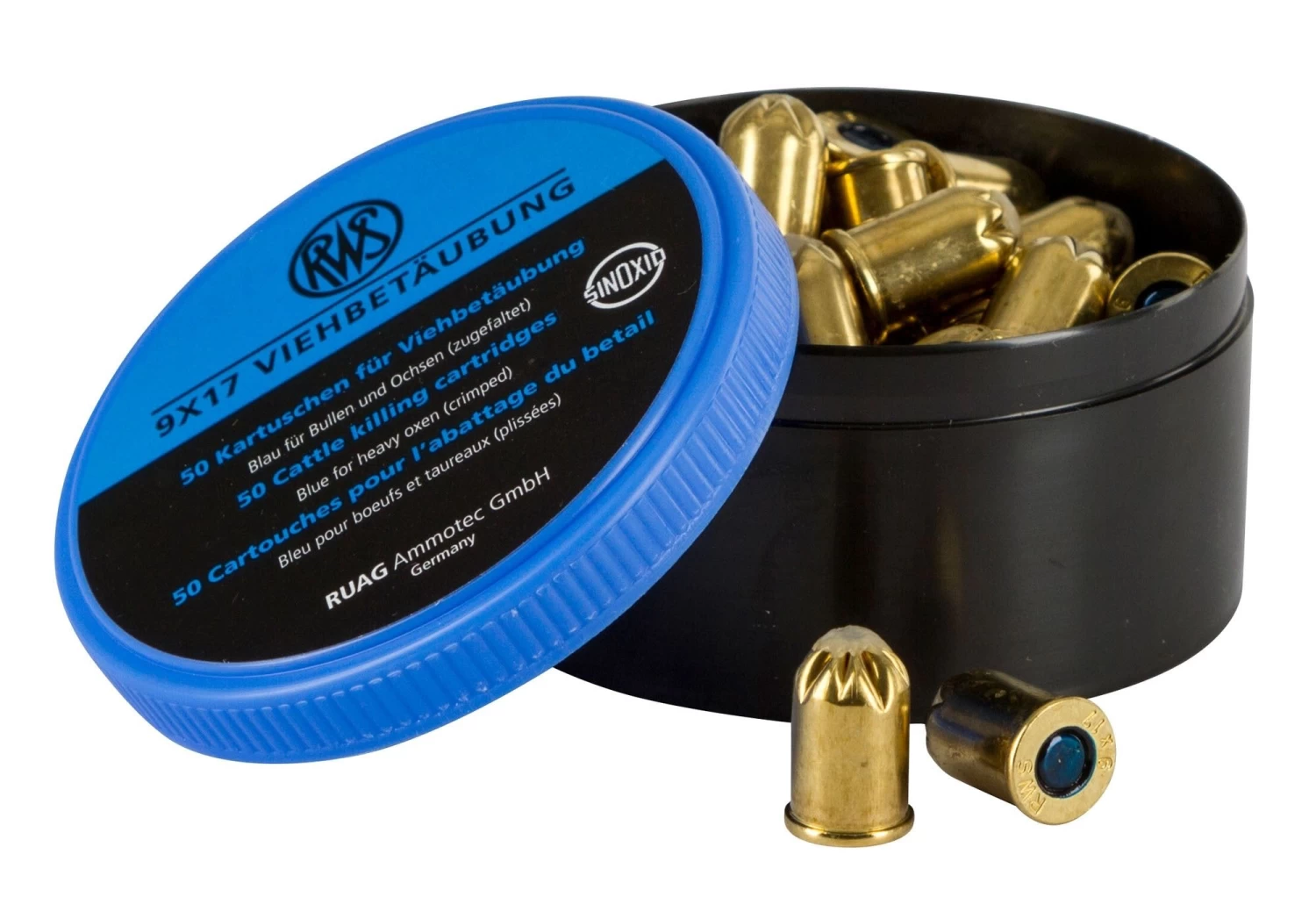 Patronen Kaliber 9 X 17 Blau - 50 Stück / Pack - Viehbetäubungspatronen - Kartuschen 5 Patronen Kaliber 9 X 17 Blau - 50 Stück / Pack - Viehbetäubungspatronen - Kartuschen – Bild 3