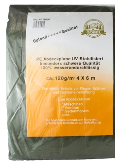 PE Abdeckplane 4x6m - 100% Wasserundurchlässig