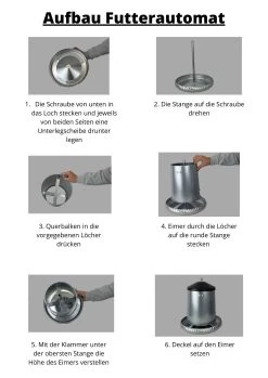 Geflügelfutterautomat 40kg Verzinkt Futterspender Futtertrog Metall Für Geflügel 7 Geflügelfutterautomat 40kg Verzinkt Futterspender Futtertrog Metall Für Geflügel -Landwirtschaftliche Produkte anleitung aufbau futterautomat verzinkt 1