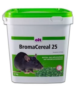 KERBL CIT Rattengift BromaCereal < 0029% Bromadiolon 3 Kg Mäusegift Haferflockenbasis Rattenköder 29ppm Ratstop