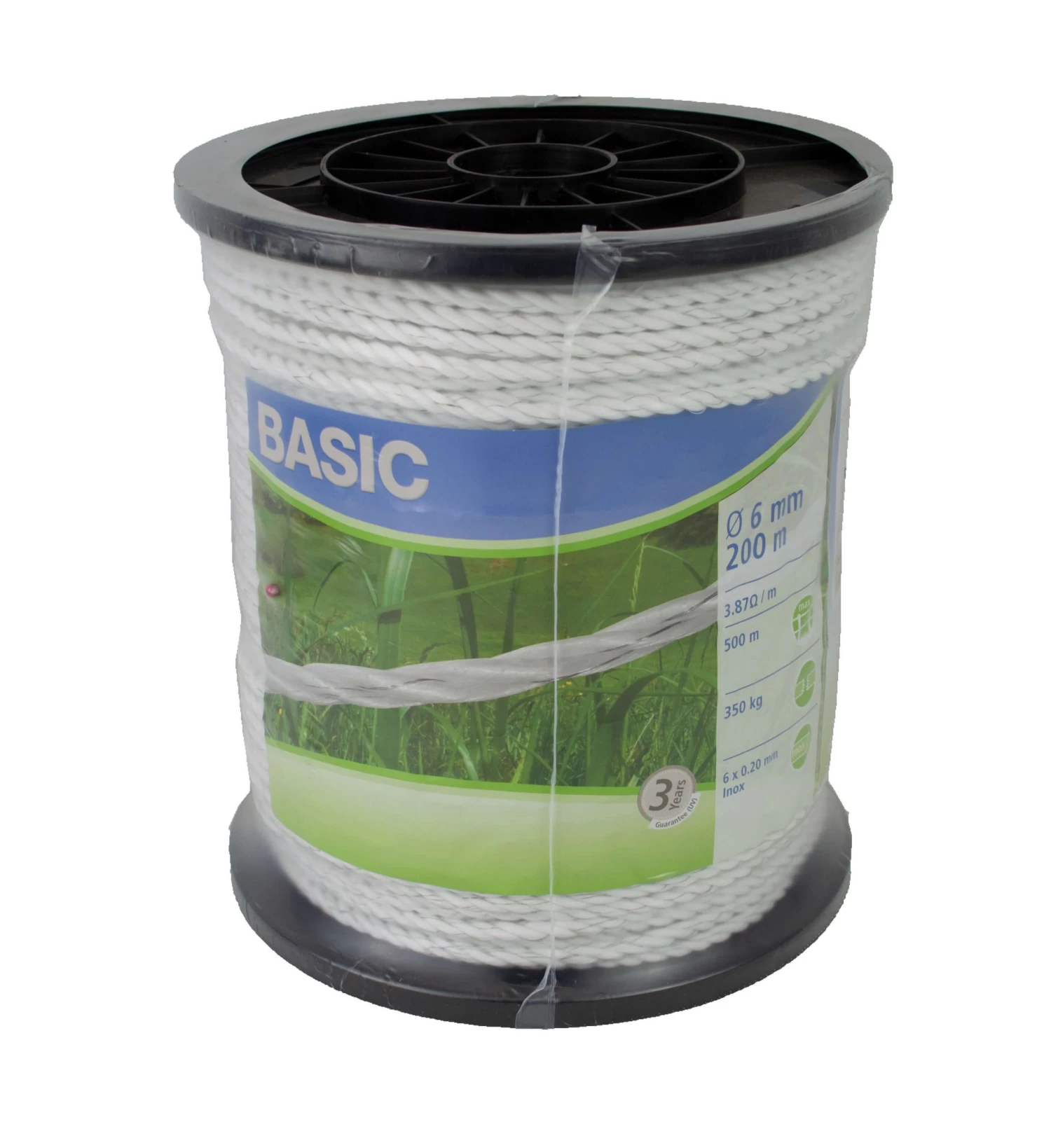 Kordellitze 200 M, 6 Mm, Weiß, Leiter 6 X 0,20 Niro - Kerbl