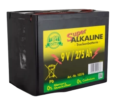 Weidezaunbatterie 9V 275 AH - Super Alkaline Trockenbatterie Quecksilberfrei, Kadmiumfrei