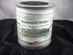 EIDER Breitband Weiß - 200m X 4cm Mit 9 X 0,20 + 4 X 0,30 Niroleiter -Landwirtschaftliche Produkte eider breitband 4 cm 1