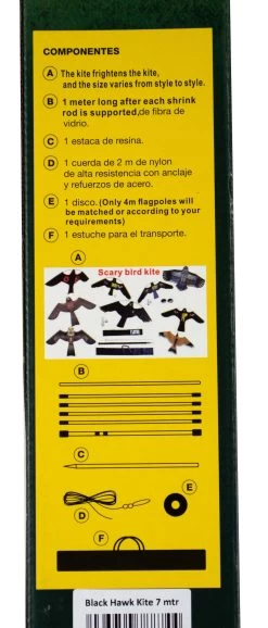 Vogelscheuche Bird Scarer Kite 7m - Black Hawk Kite -Landwirtschaftliche Produkte hinten 1