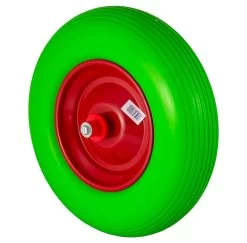 Pannensicherer Reifen Grün 4.00-8 Schubkarrenrad PU Vollgummi Rad 400mm Mit 25 Mm Achse