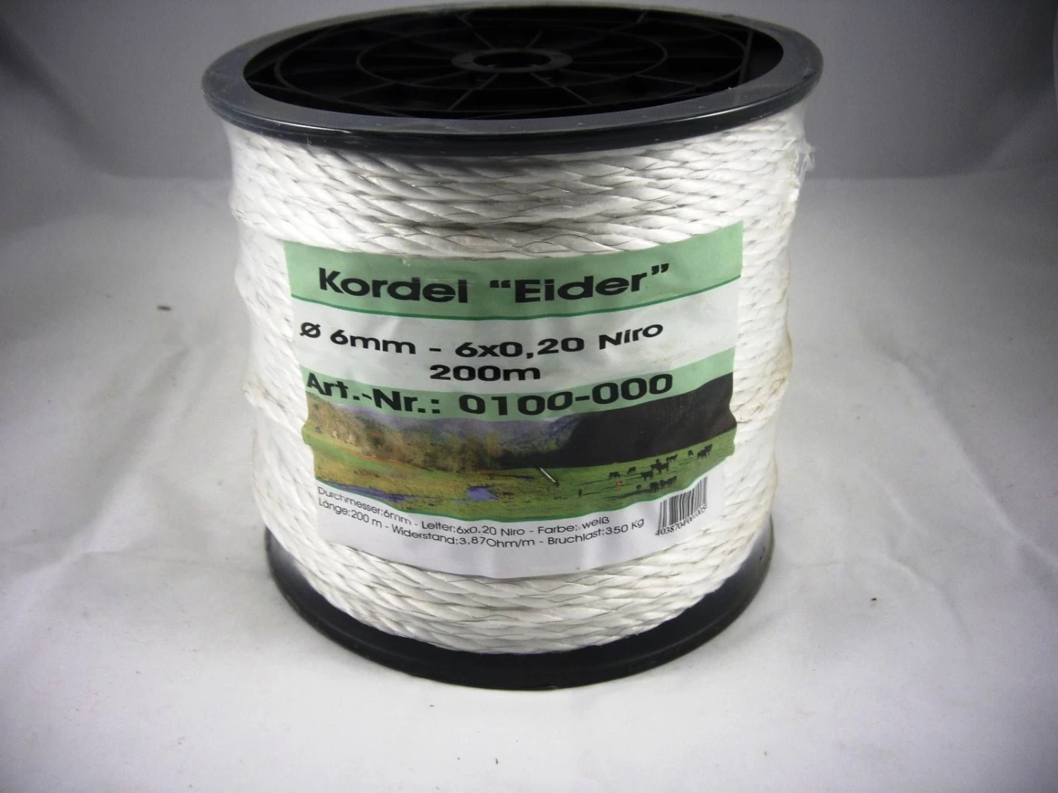 EIDER Kordellitze "Classic" Weiß - 100m Lang, 6mm Durchmesser, 6 X 0,2 Niroleiter 8 EIDER Kordellitze "Classic" Weiß - 100m Lang, 6mm Durchmesser, 6 X 0,2 Niroleiter – Bild 6