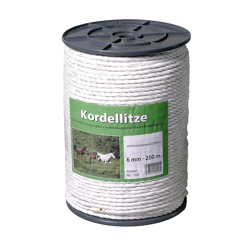 EIDER Kordellitze "Classic" Weiß - 100m Lang, 6mm Durchmesser, 6 X 0,2 Niroleiter 4 EIDER Kordellitze "Classic" Weiß - 100m Lang, 6mm Durchmesser, 6 X 0,2 Niroleiter – Bild 2