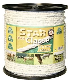 KERBL Kordellitze 200 M, 8 Mm, Weiß/grün, Leiter 4 X 0,30 Niro + 4 X 0,30 Ku Euro