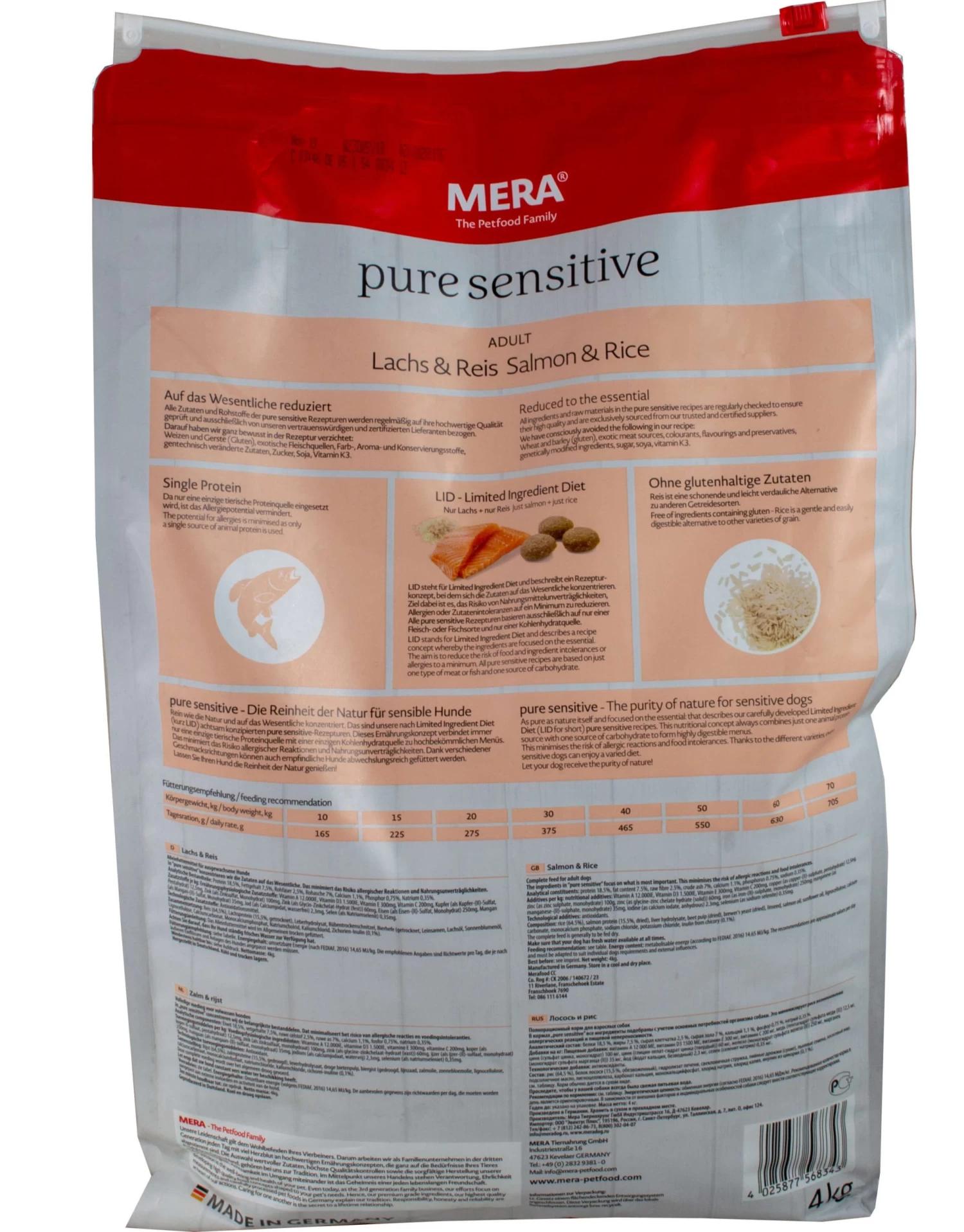 Meradog Pure - Lachs & Reis - 4 Kg - Mera Hundefutter Für Sensible Hunde 4 Meradog Pure - Lachs & Reis - 4 Kg - Mera Hundefutter Für Sensible Hunde – Bild 2