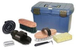 KERBL Putzbox 7-teilig Befüllt, Mit Herausnehmbarem Einsatz