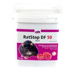 KERBL Köder Rattengift - RatStop DF 50 Block - 3 Kg Wirkstoff:Difenacoum Ratten Schadnager