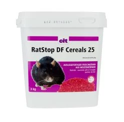 KERBL RatStop DF Cereal 25 Ppm 3kg Difenacoum Rattengift < 0,0029% Mäusegift Giftweizen