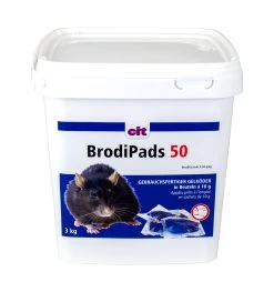 KERBL Rattengift BrodiPads 50 Gelpad 3kg Brodifacoum Mäusegift Köder Ratten