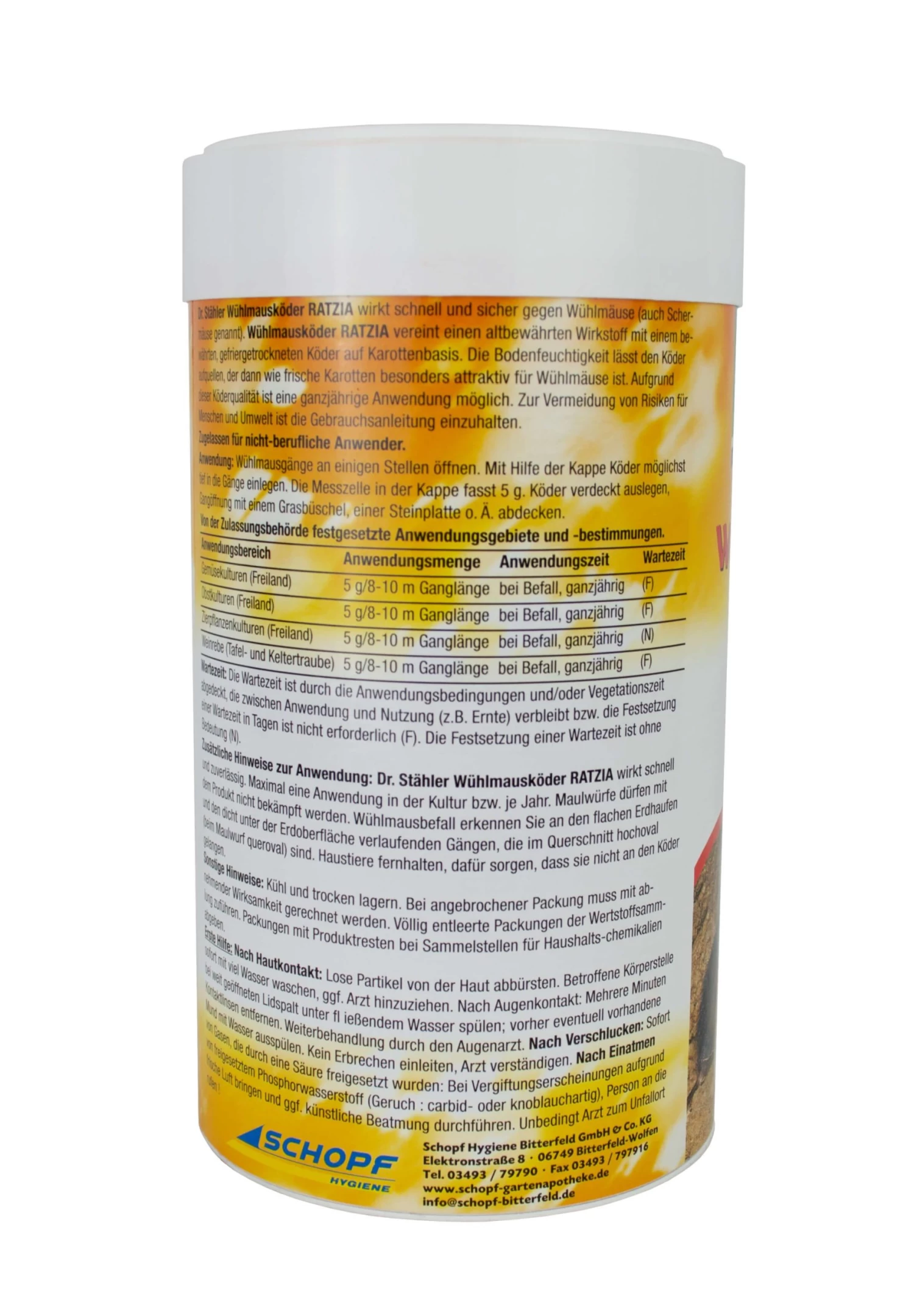 Wühlmausköder Ratzia 250g - Wühlmaus-Gift Wühlmaus-Vernichter Dr. Stähler Köder 5 Wühlmausköder Ratzia 250g - Wühlmaus-Gift Wühlmaus-Vernichter Dr. Stähler Köder – Bild 3